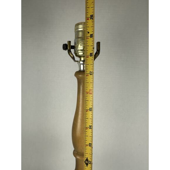 Vintage Mid Century Modern White Milk Glass Hobnail & Wooden Table Lamp - Picture 6 of 8